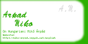 arpad miko business card