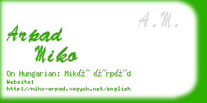 arpad miko business card